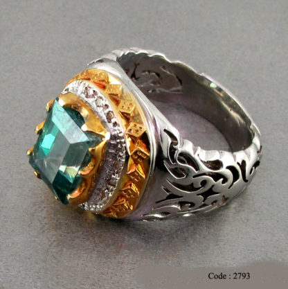 42 Topase vert Diamant carré 2793
